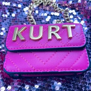 SALE TODAY!!! Kurt Geiger Fuchsia Quilted Bag with Gold Accents